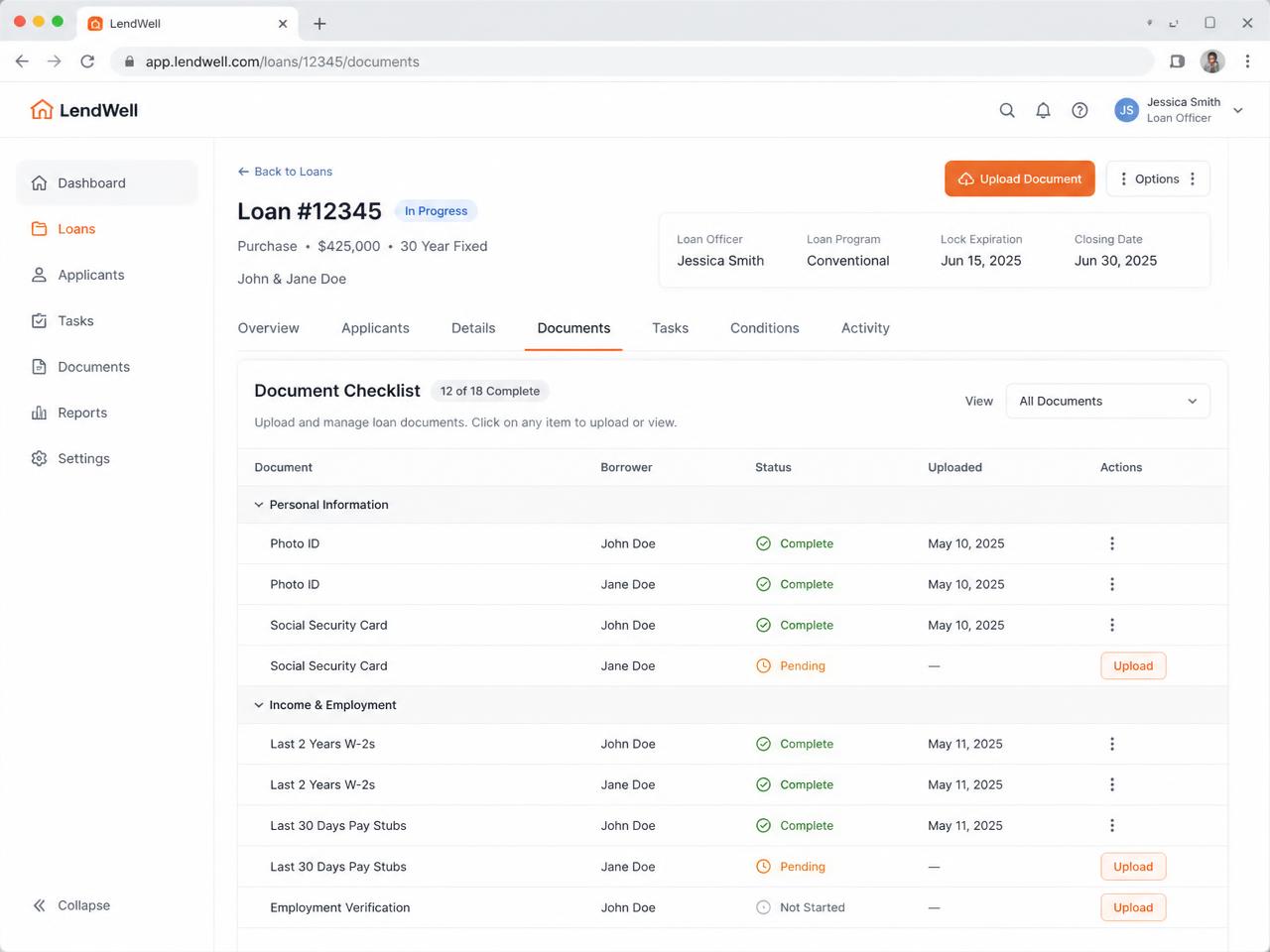 Placeholder Smart LOA app screen: loan application overview